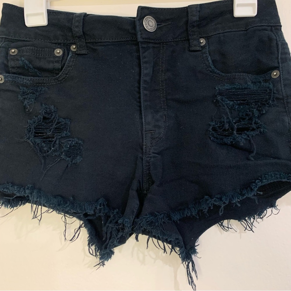 American Eagle Distressed Stretch Denim Shorts Women's Size 2 Beach Summer - Picture 2 of 8